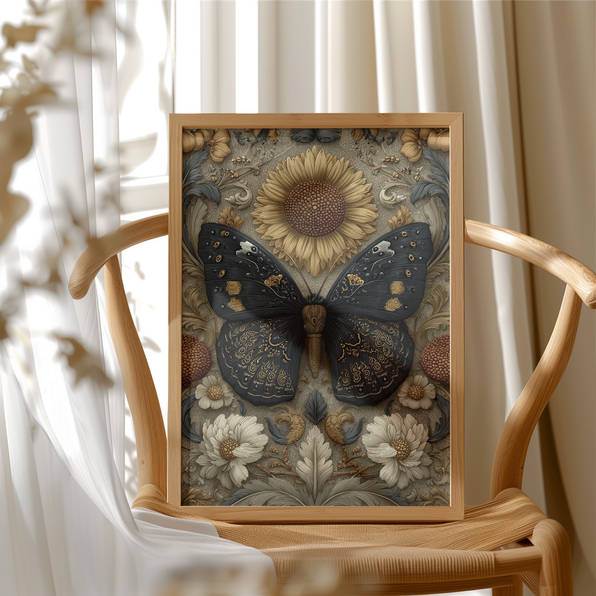 Dark Wings on a Golden Garden