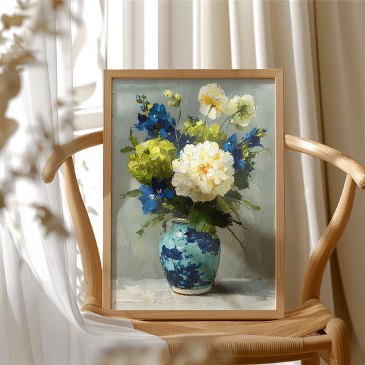 Tuesday Flowers in the Blue Vase