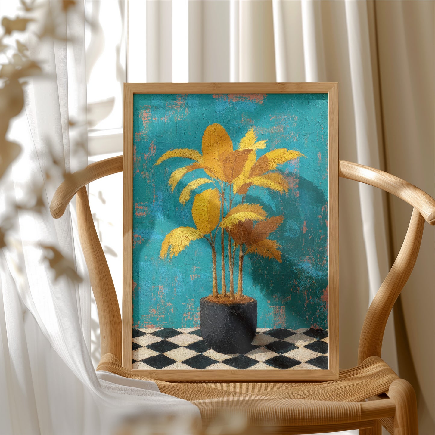 Gold Leaves on a Teal Tuesday