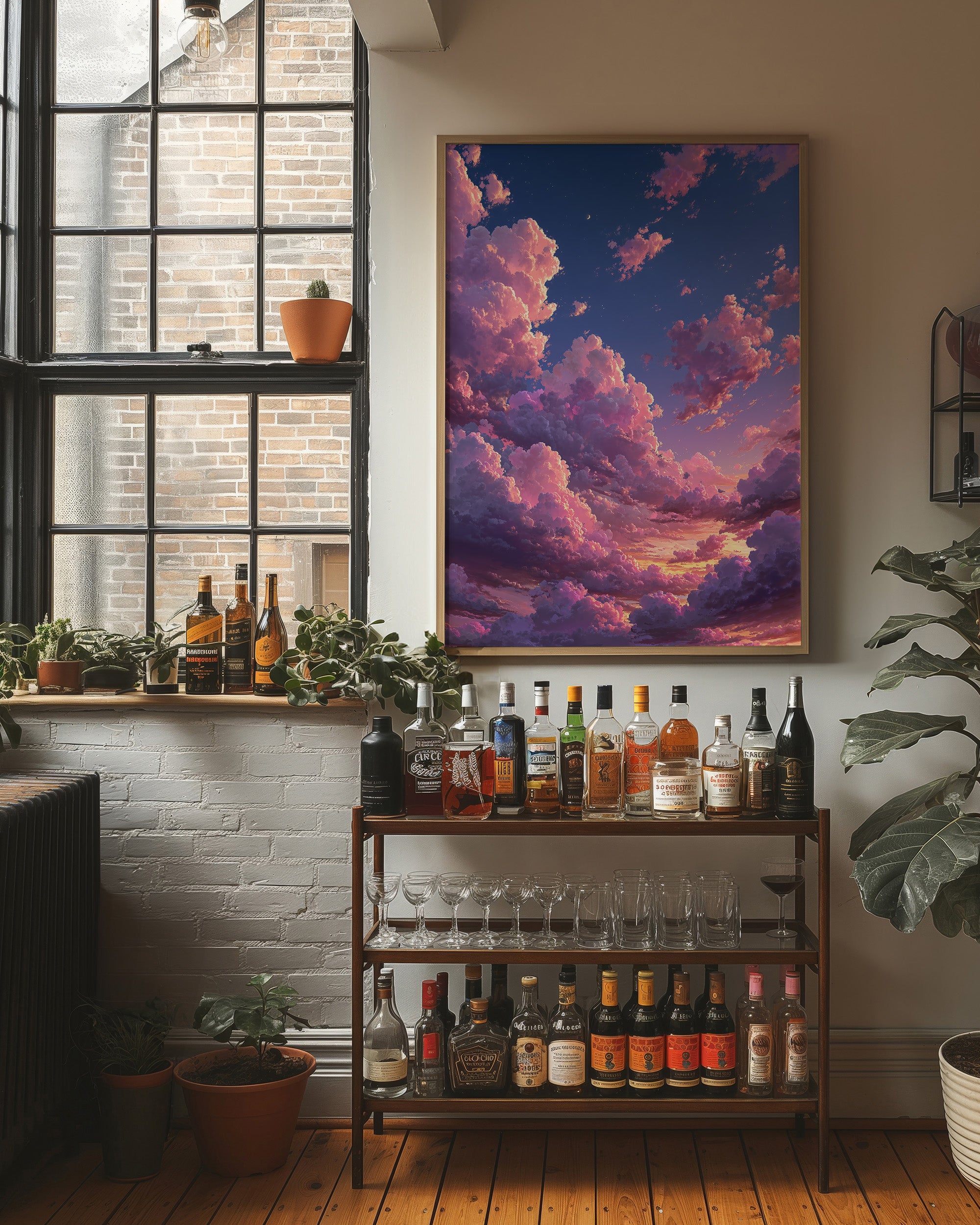 Twilight Clouds, Crescent Moon