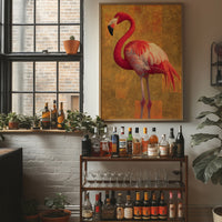 Flamingo in Gold Light