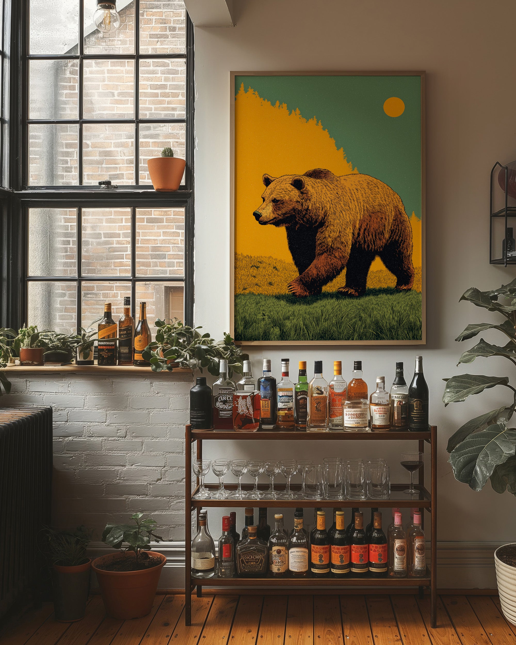 The Grizzly Walks at Dusk