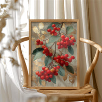 Winterberries and Gold Leaf