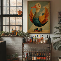 Duck With Wings Wide Open