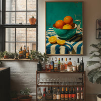 Oranges on Blue Stripes
