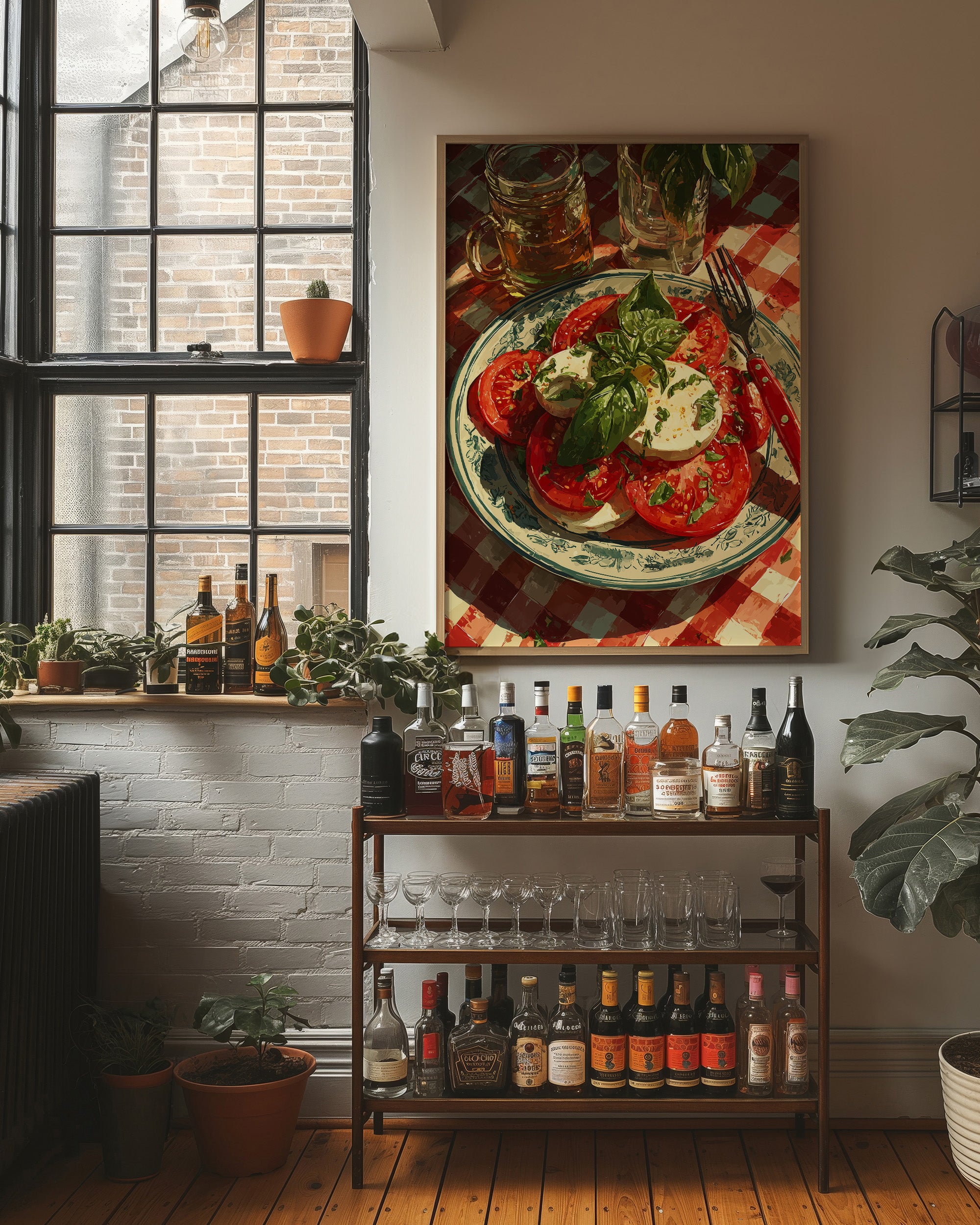 Caprese on Checkered Cloth