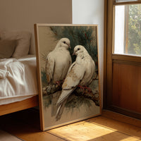 Two White Doves at Rest