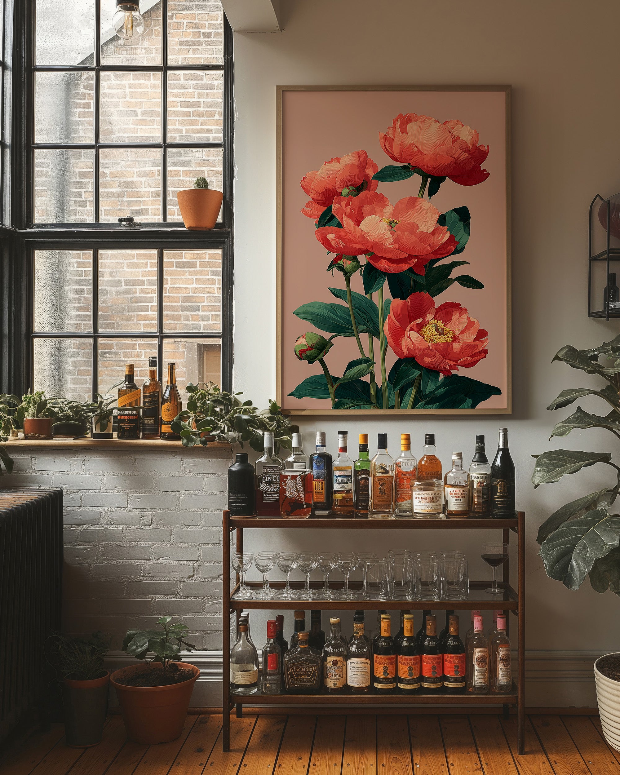 Coral Peonies in Bloom