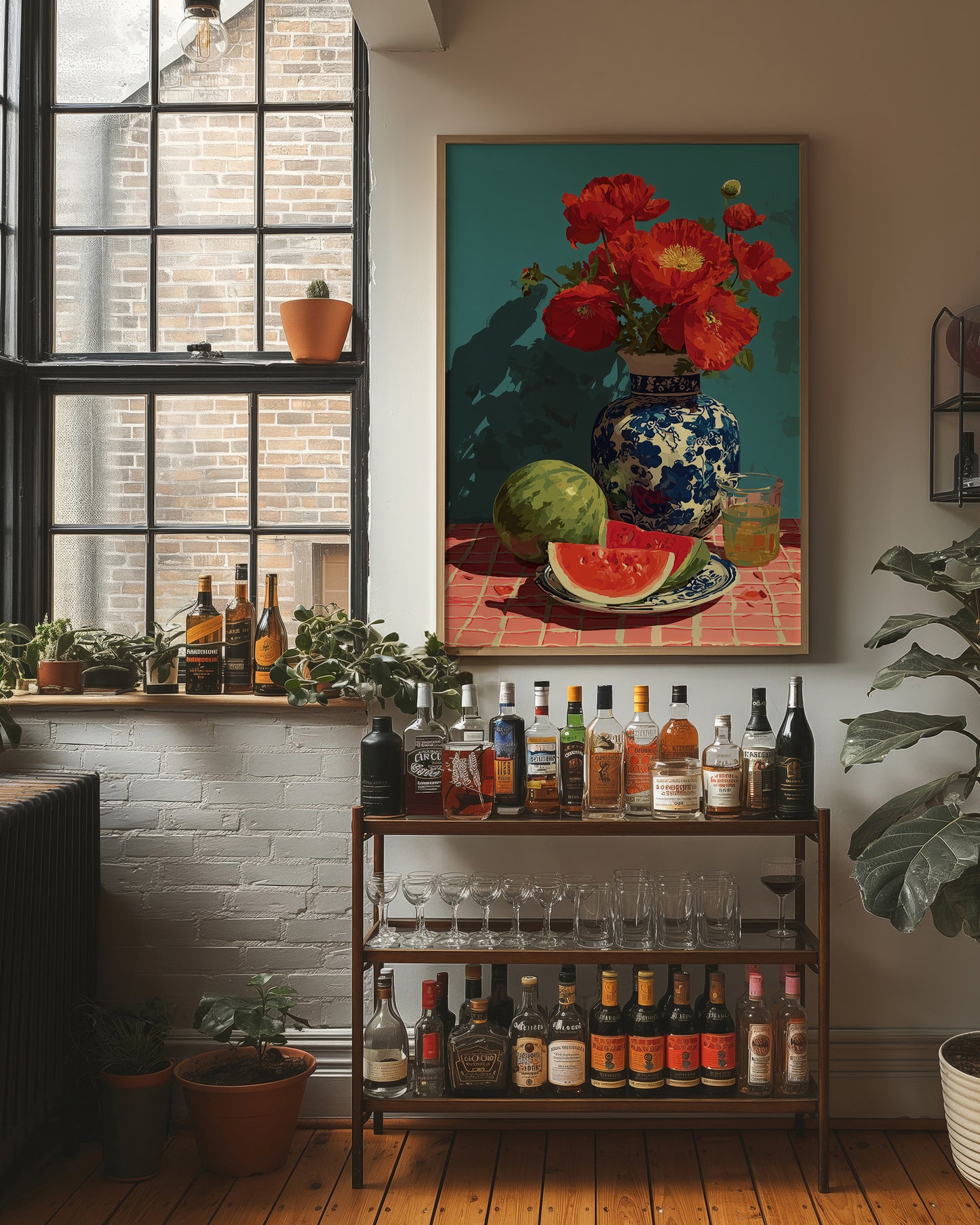 Poppies and Watermelon Slices
