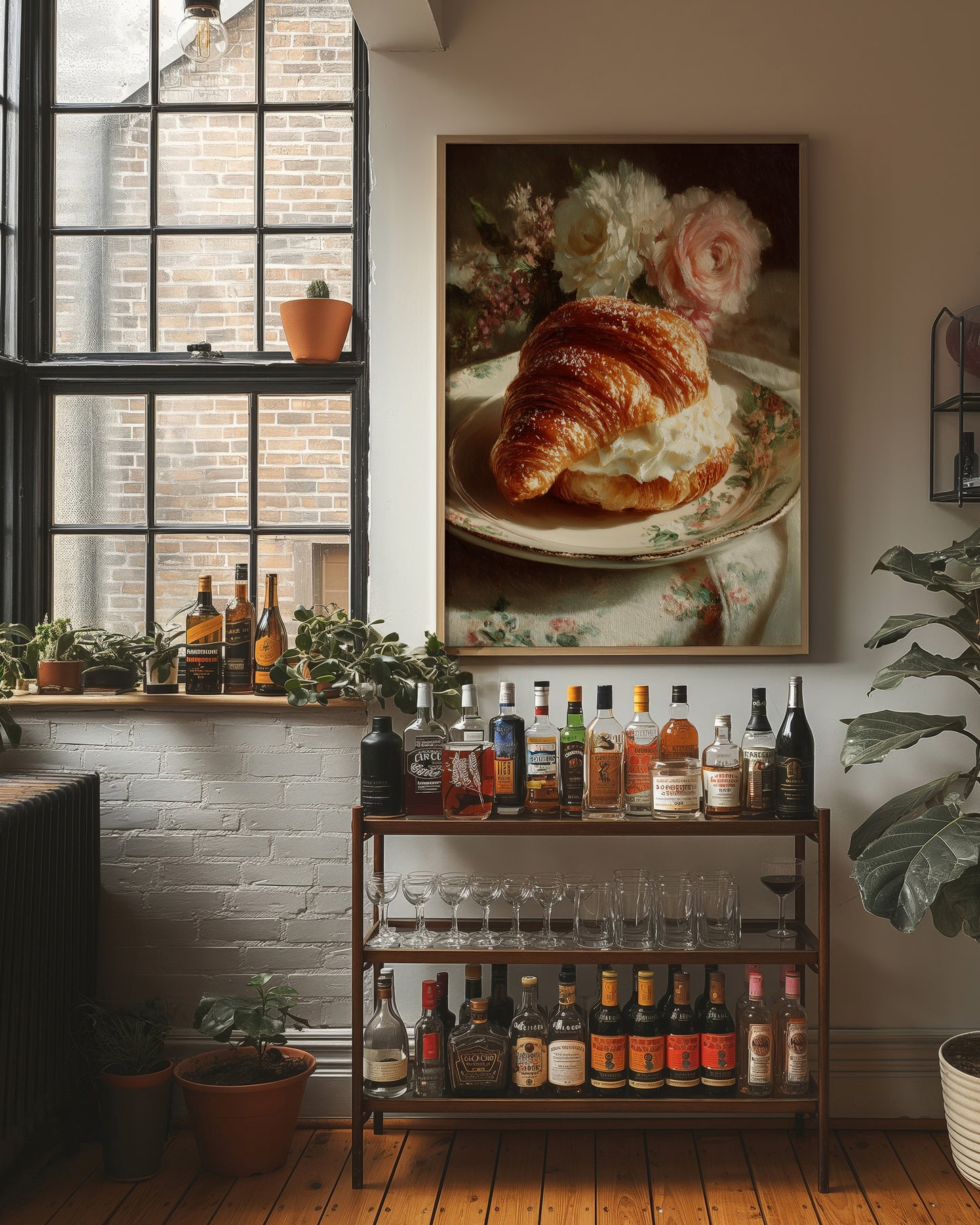Croissant and Roses