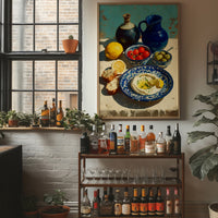 Hummus and Blue Pottery