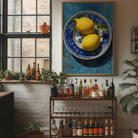 Lemons on Indigo Porcelain
