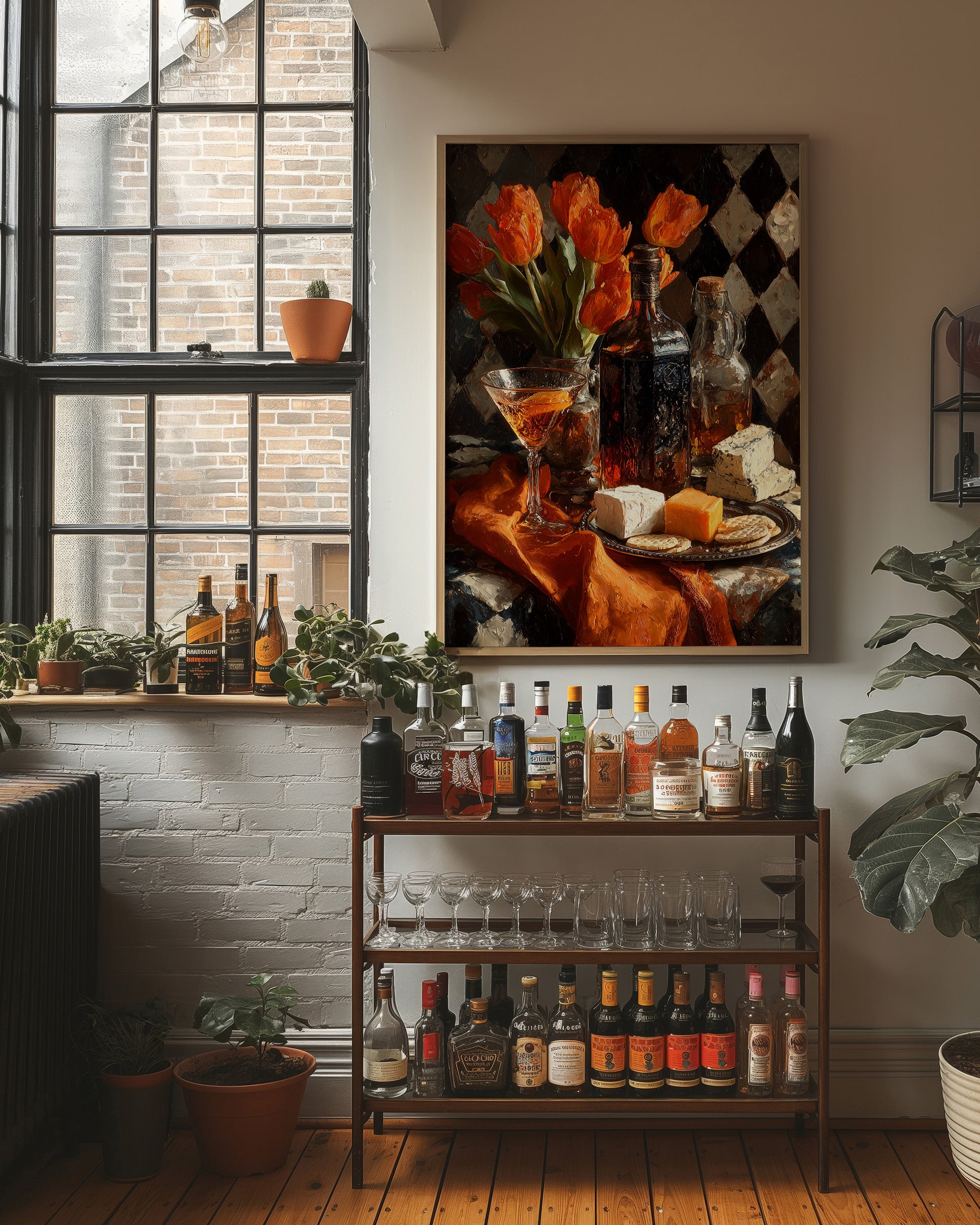 Tulips, Wine, and Cheese Board