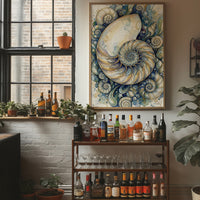 Nautilus Spiral: Watercolor Shell Study