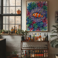 Anemone's Embrace: Watercolor Clownfish Portrait