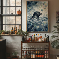 Surface Breath: Watercolor Harbor Seal Study