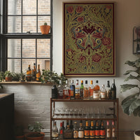 Peacock Butterfly Tapestry: Art Nouveau Pattern Study