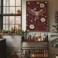Owl in Flight: Art Nouveau Pattern Study
