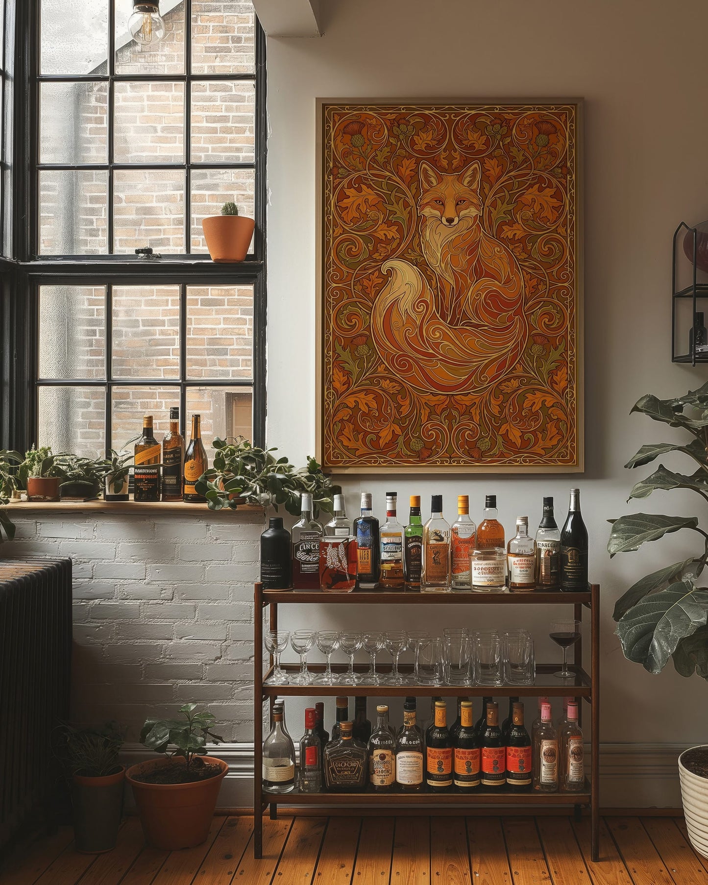 Curled Fox: Art Nouveau Pattern Study
