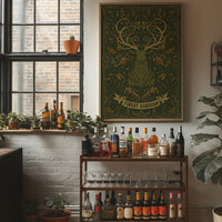 Forest Guardian: Art Nouveau Stag Pattern