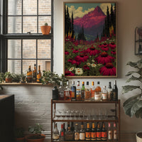 Alpenglow Meadow: Retro National Park Poster