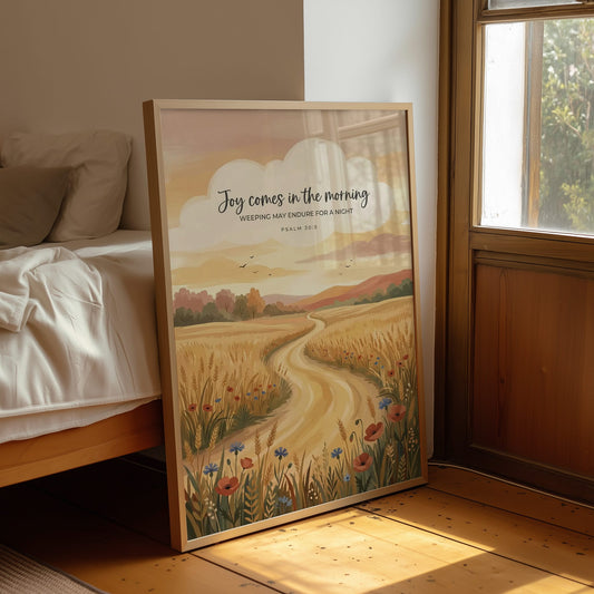 Joy Comes in the Morning: Harvest Scripture Print