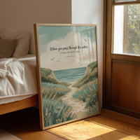 Through the Waters: Coastal Path Scripture Print