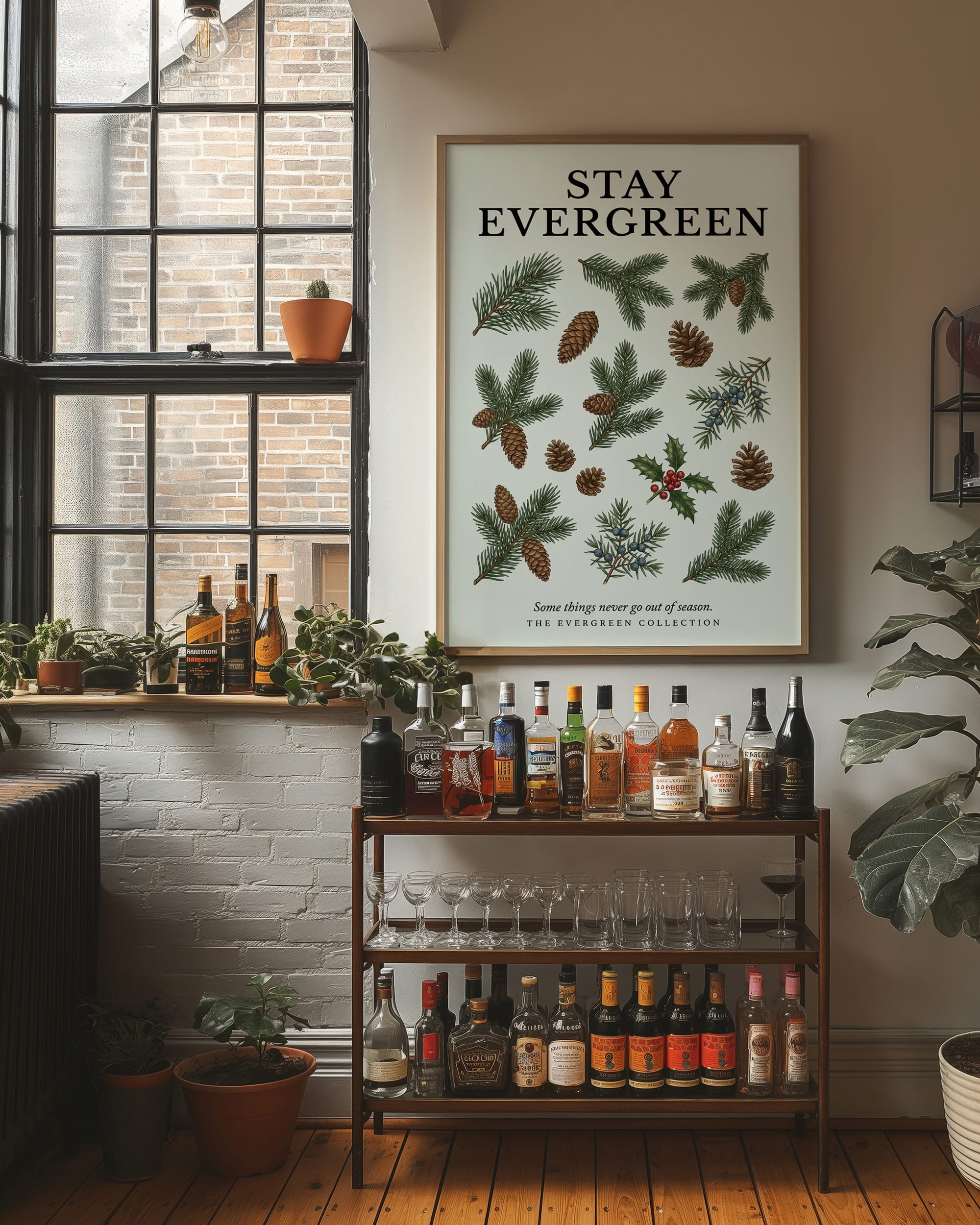 Stay Evergreen: Vintage Pine & Holly Chart