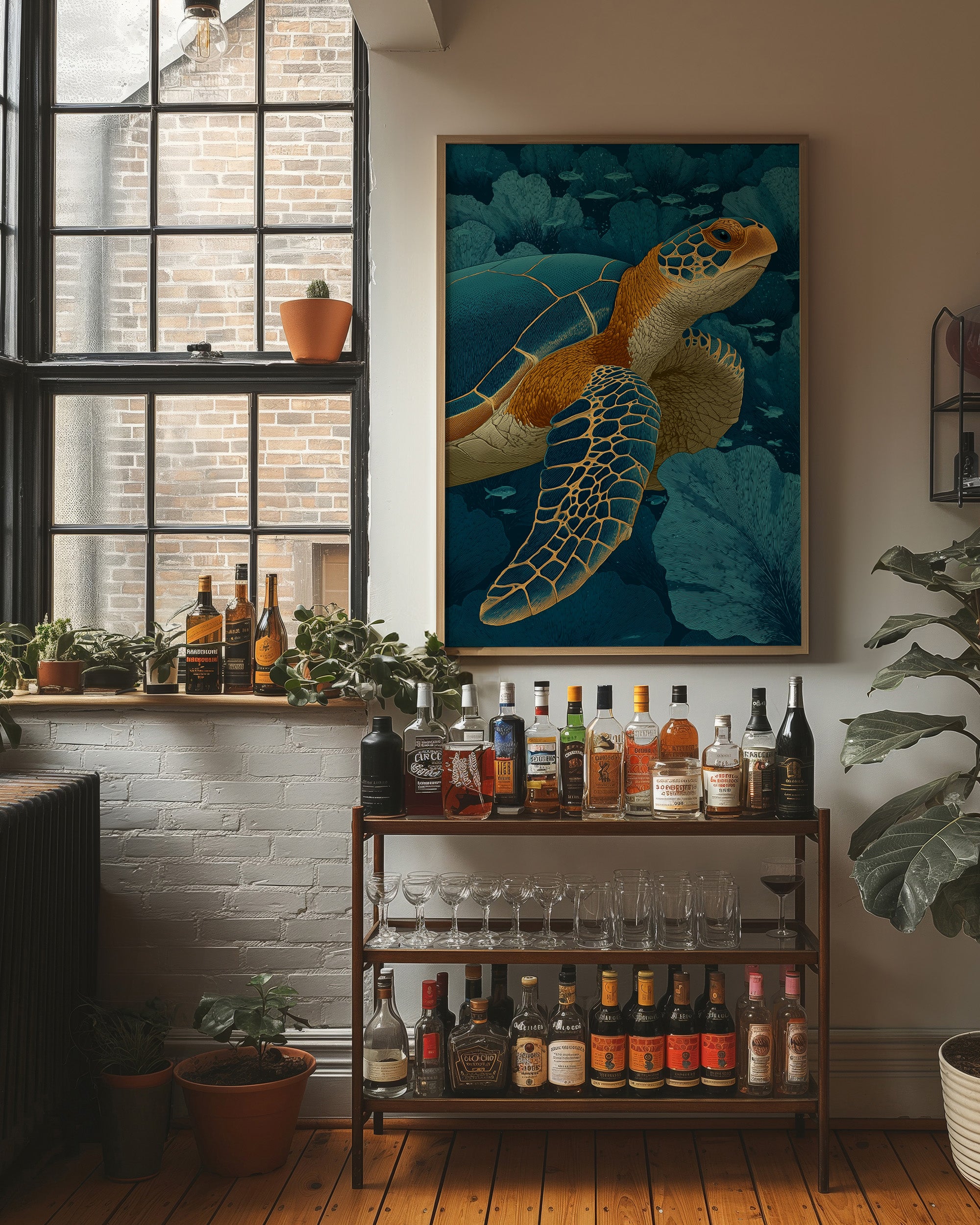Turtle Among Coral Fans
