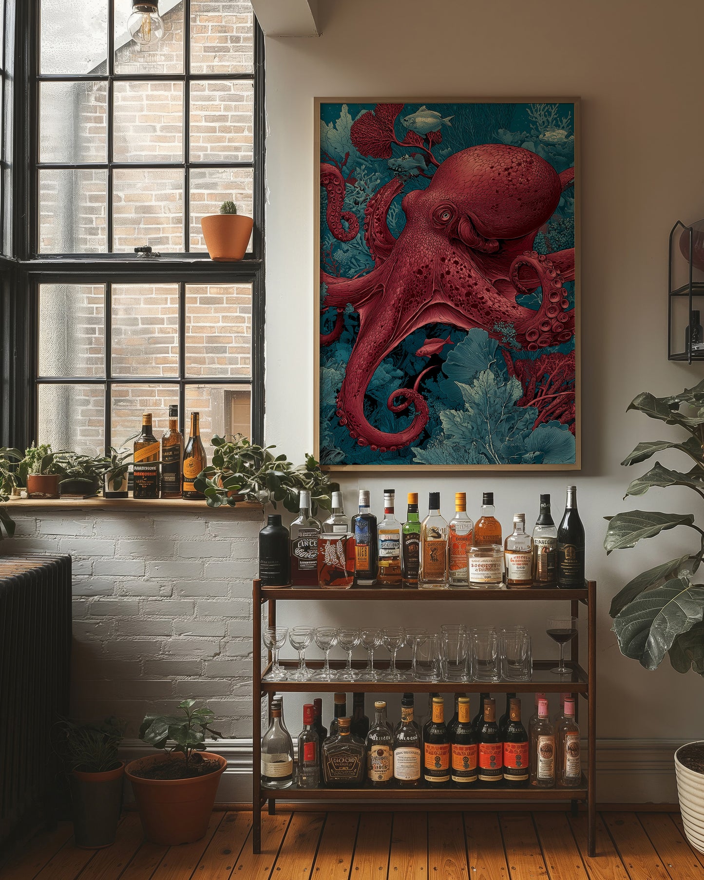 Crimson Depths Octopus