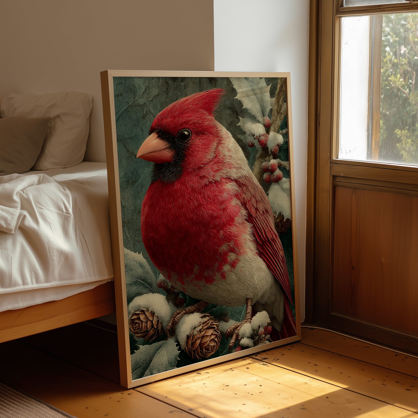 Cardinal Among the Holly