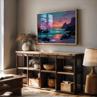 Neon Dusk on the Shore
