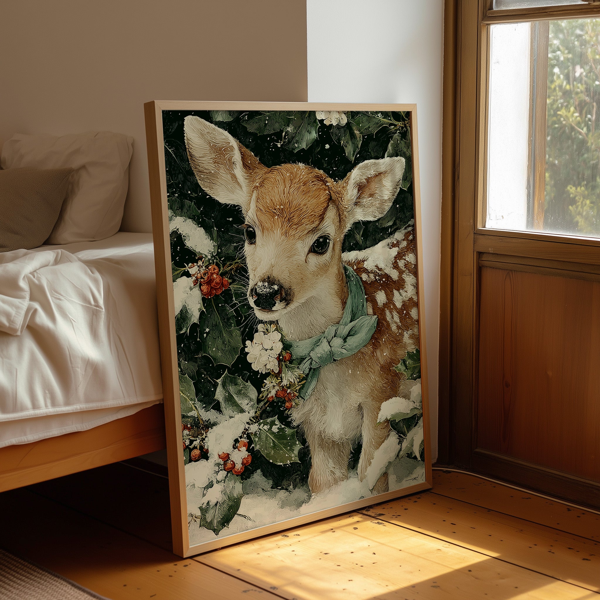 Fawn in the Falling Snow