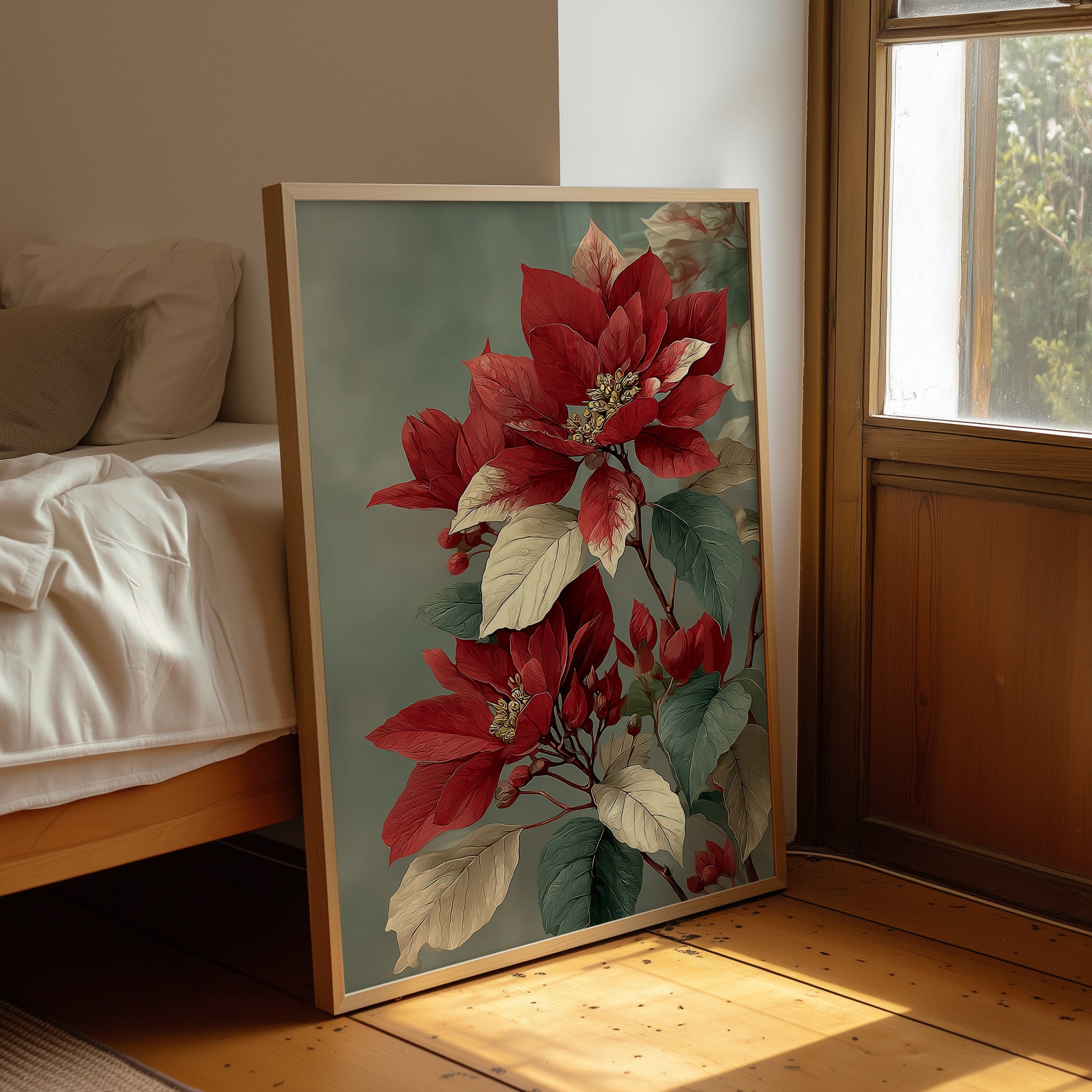 Poinsettia in Red and Cream