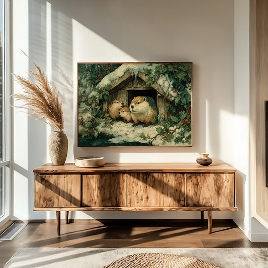 Beaver Family at the Lodge