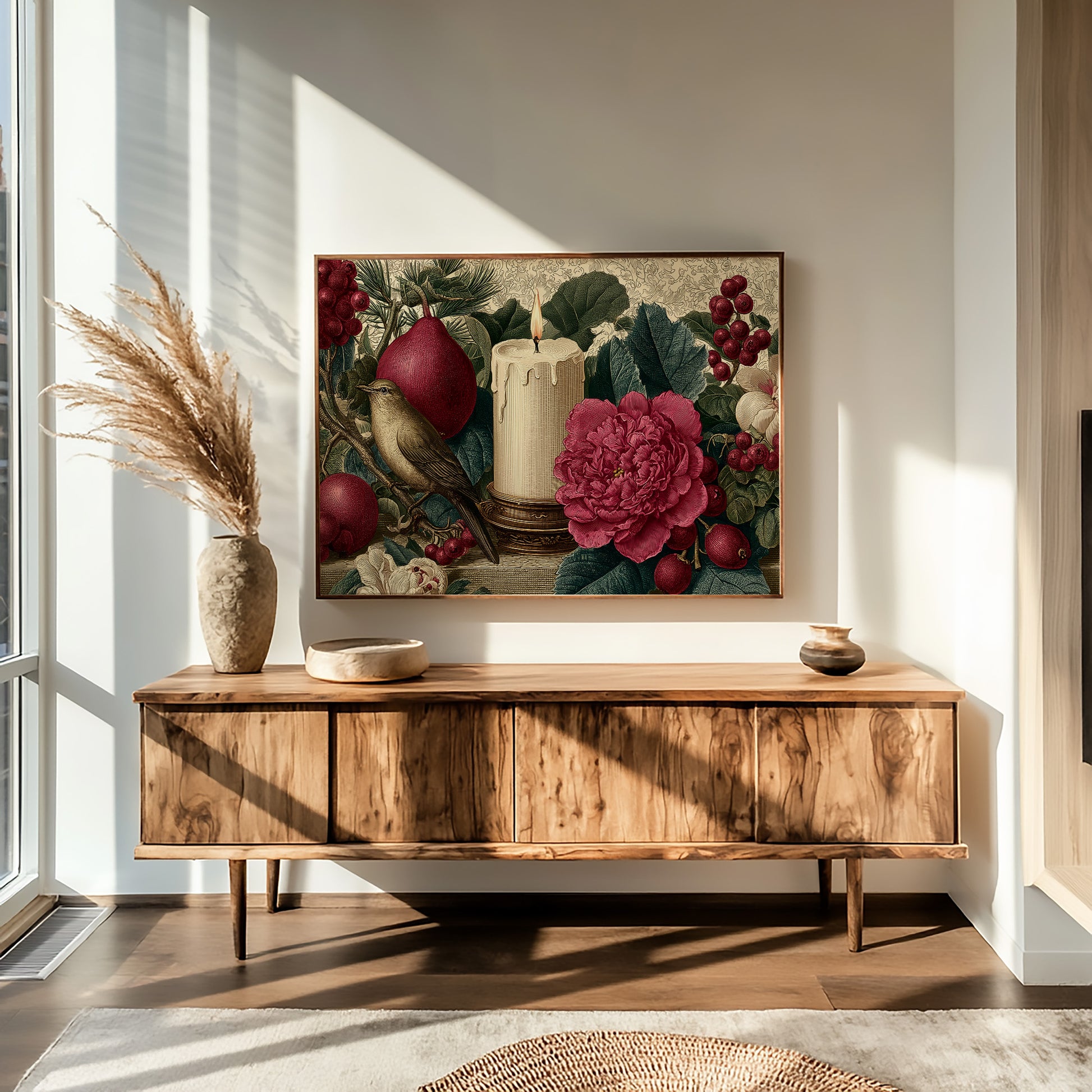 Songbird by Candlelight and Peonies
