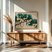Snowberries and Pearls on Pine