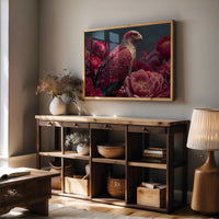 Crimson Eagle Among the Peonies