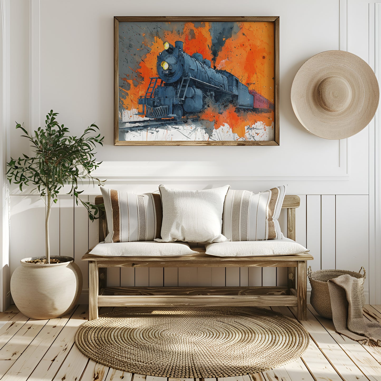 Steam Engine in Blazing Orange