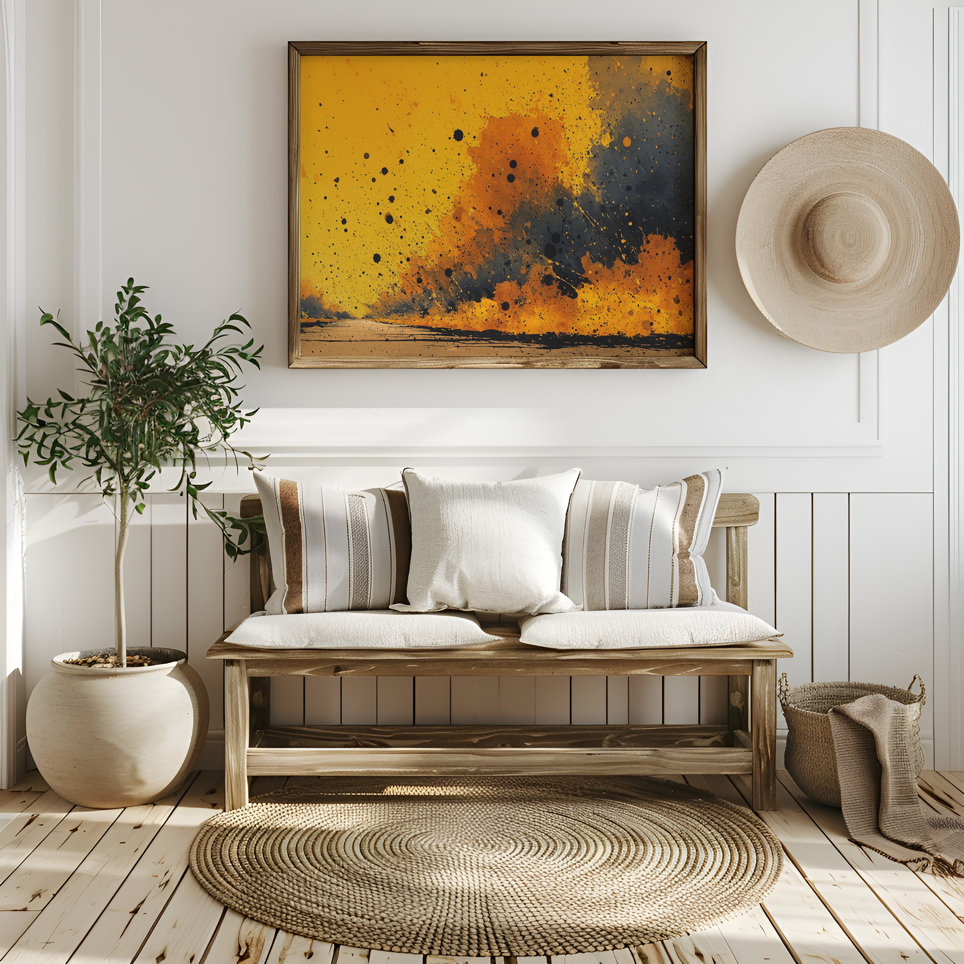 Golden Storm Abstract
