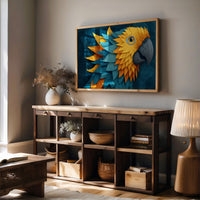 Macaw in Golden Feather Mosaic