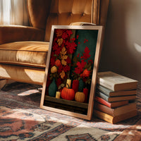 Candlelit Mantel: Leaves Took Over the Wall