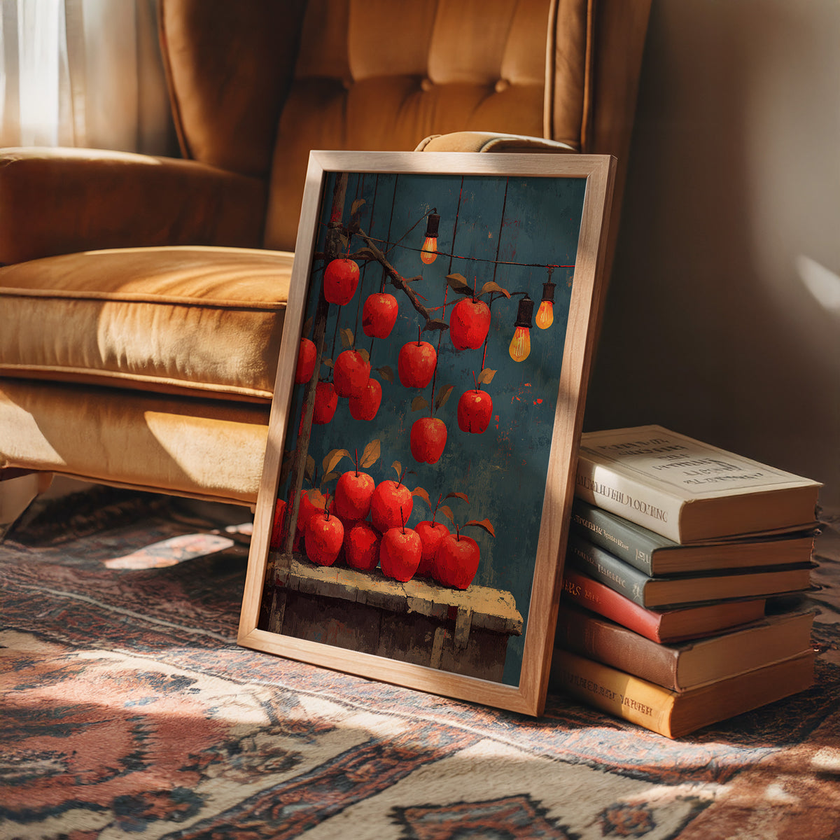 Orchard After Dark: Apples on Strings
