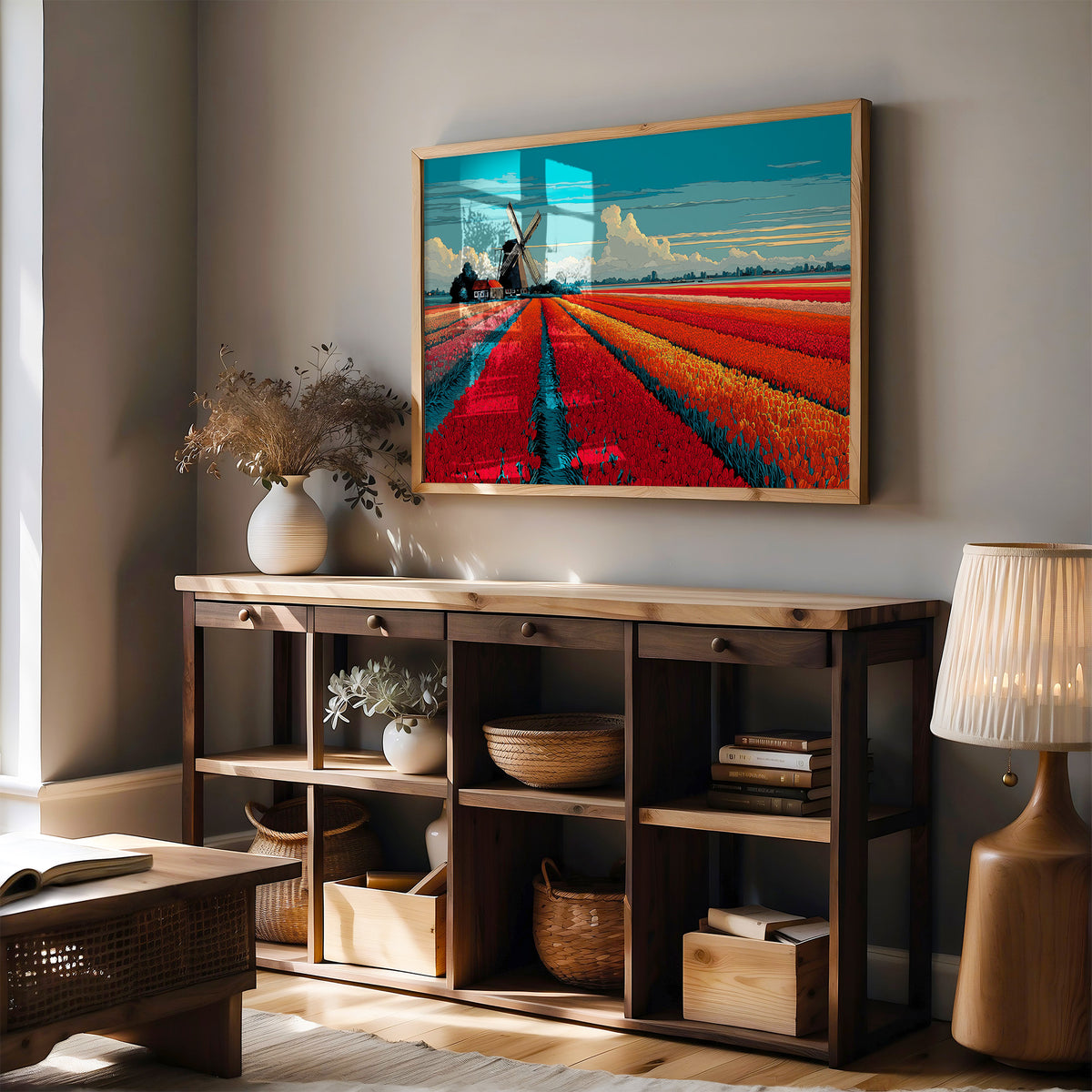 Tulips in Formation, Windmill on Duty