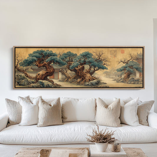 Ancient Pines Beside Quiet Courtyard