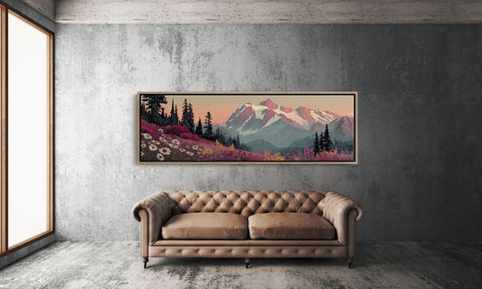 Wildflowers Beneath the Blushing Peaks