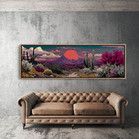 Desert Path Beneath the Crimson Sun