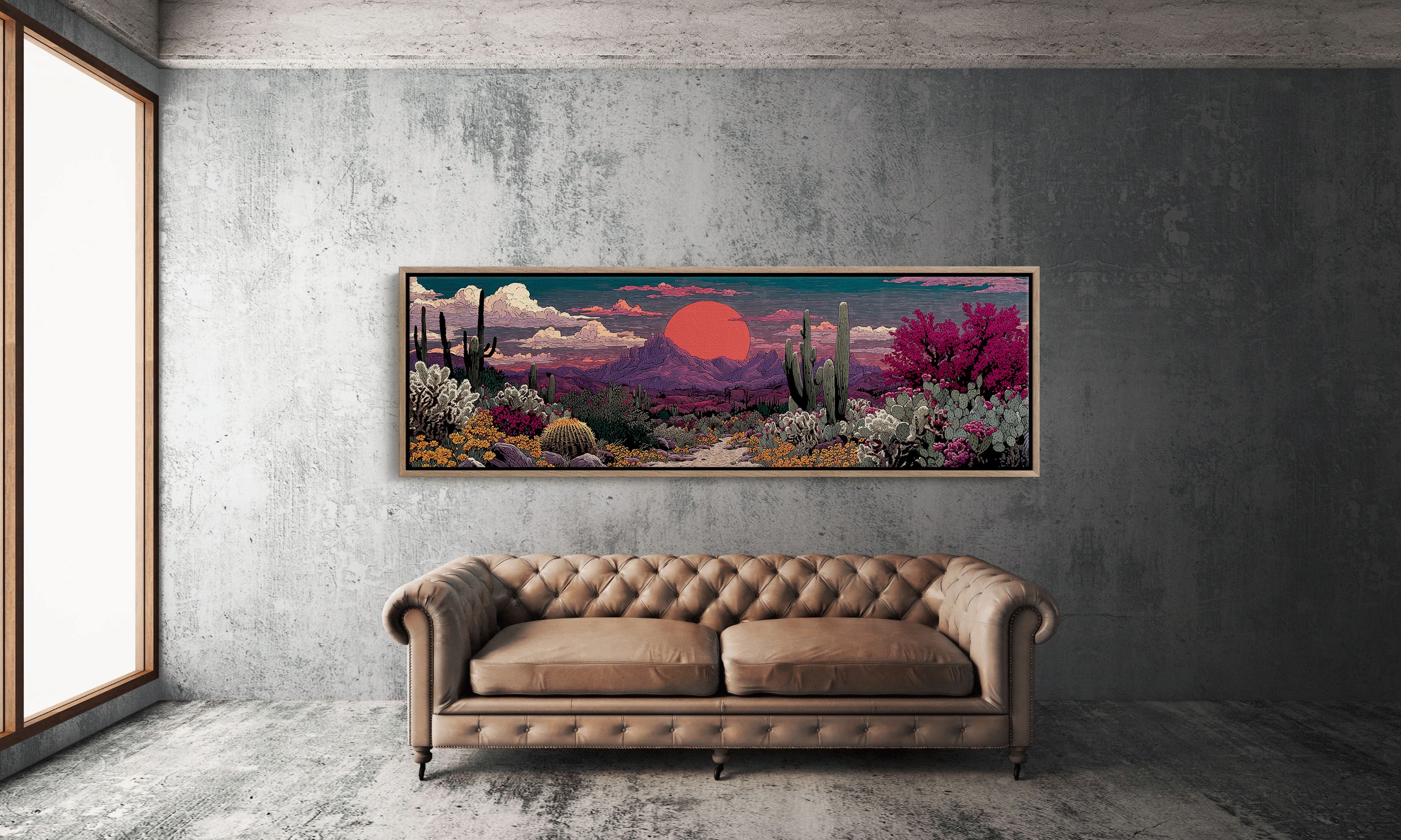 Desert Path Beneath the Crimson Sun