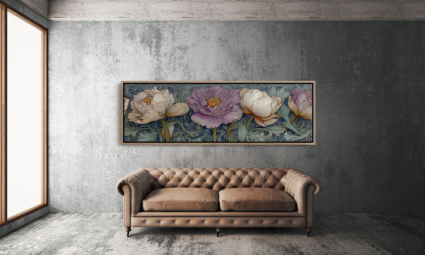 Victorian Peonies In Midnight Garden