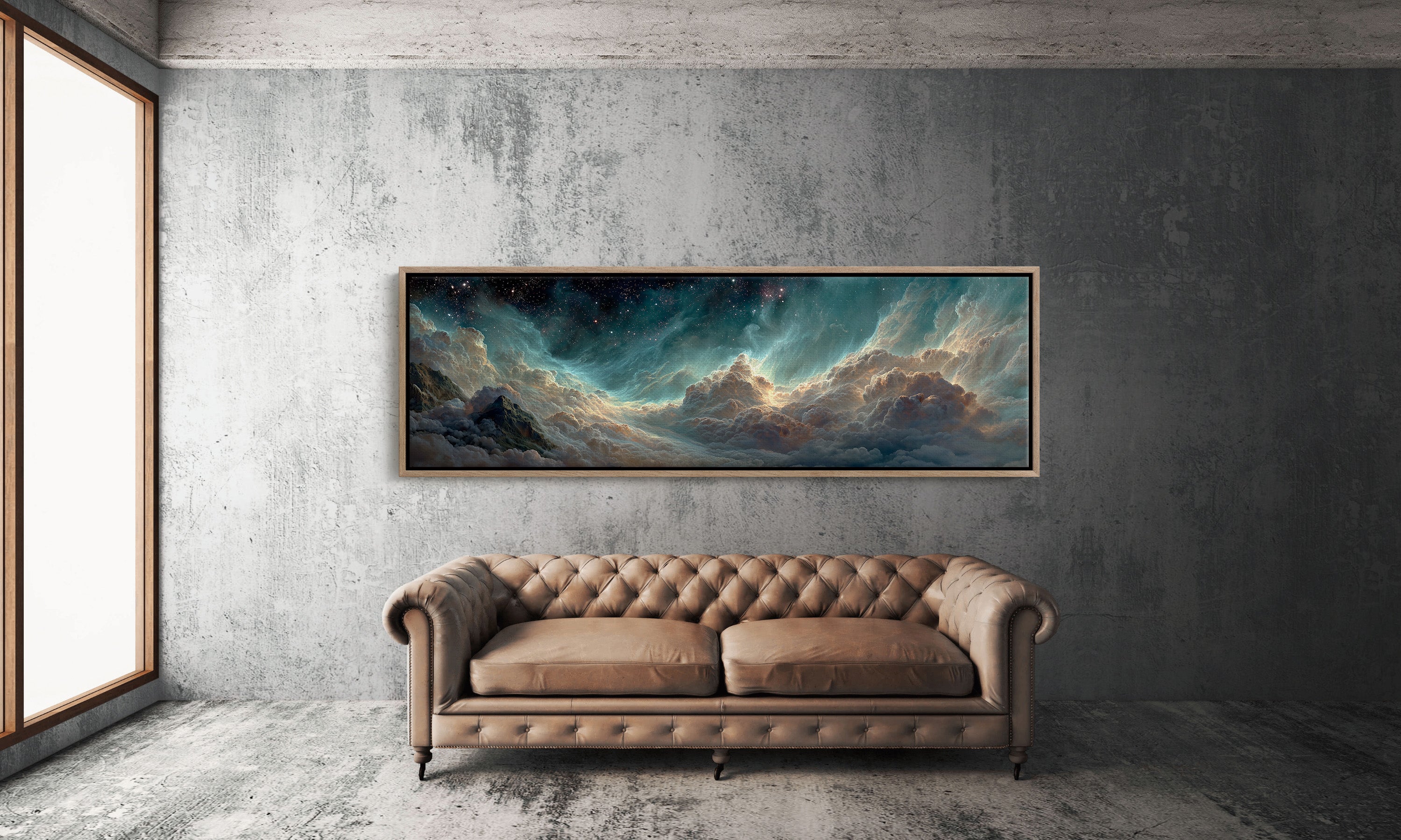 Celestial Clouds Beneath A Starlit Sky
